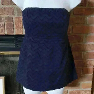 Vineyard Vines Chevron Jacquard Strapless Top Sz 2 EUC